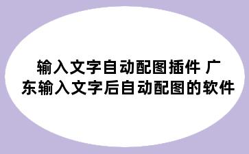 输入文字自动配图插件 广东输入文字后自动配图的软件